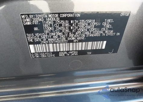 2009 Toyota Rav4 Sport from USA, damaged, VIN JTMZF32V195003022